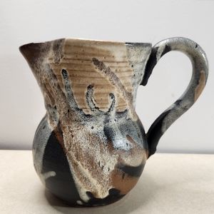 "Pittenger" Signed Studio Pottery Turned Pitcher Earth Tones Brown Tan Neutral